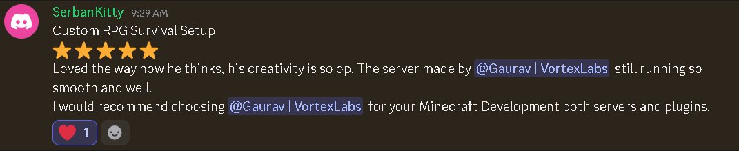 Client Review - SerbanKitty